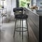 Armen Living Titana 30" Bar Height Metal Swivel Barstool in Ford Black Pu and Mineral Finish 721535746880 - alternate 2